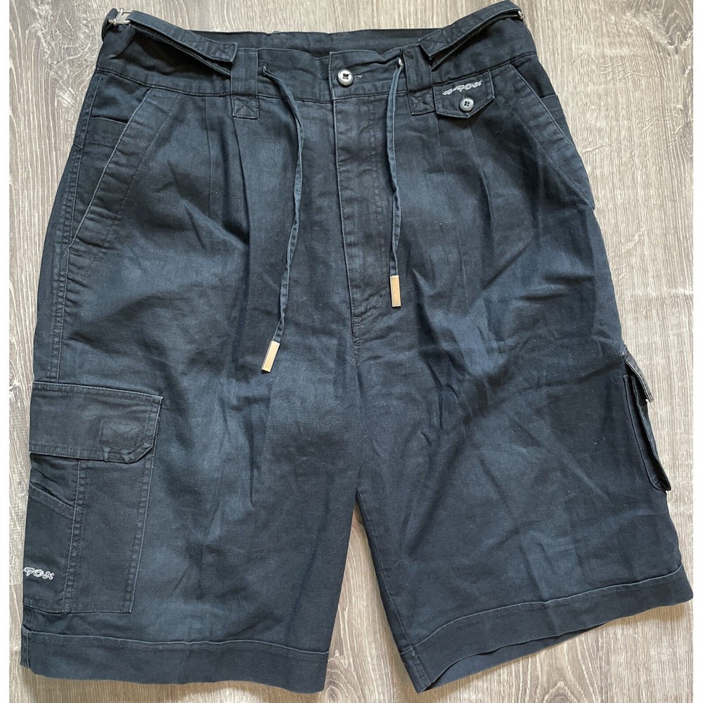 VTG Hip hop History Platinum Linen Baggy Shorts Size XL Jnco Style B Fox Y2K